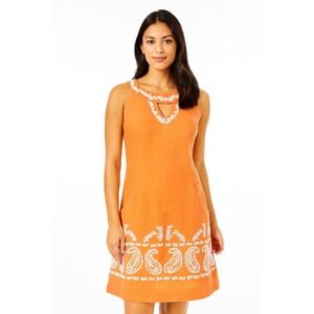 Lilly Pulitzer Jacqueline Orange Shift Dress 8